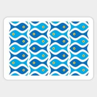 Blue Fish Pattern Sticker